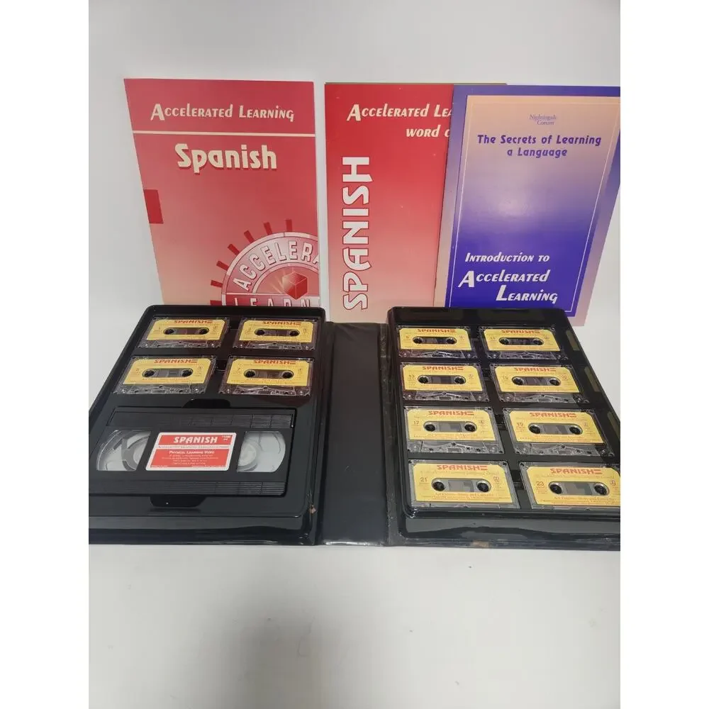 Nightingale Conant Accelerated Learning Spanish Course Complete 12 Cassette VHS
